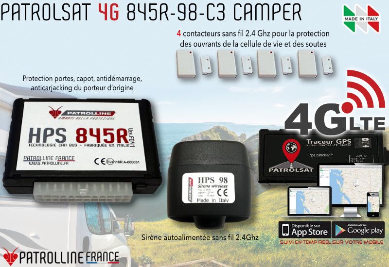 Alarme GPS Camping Car PATROLSAT 845R C-4 4G