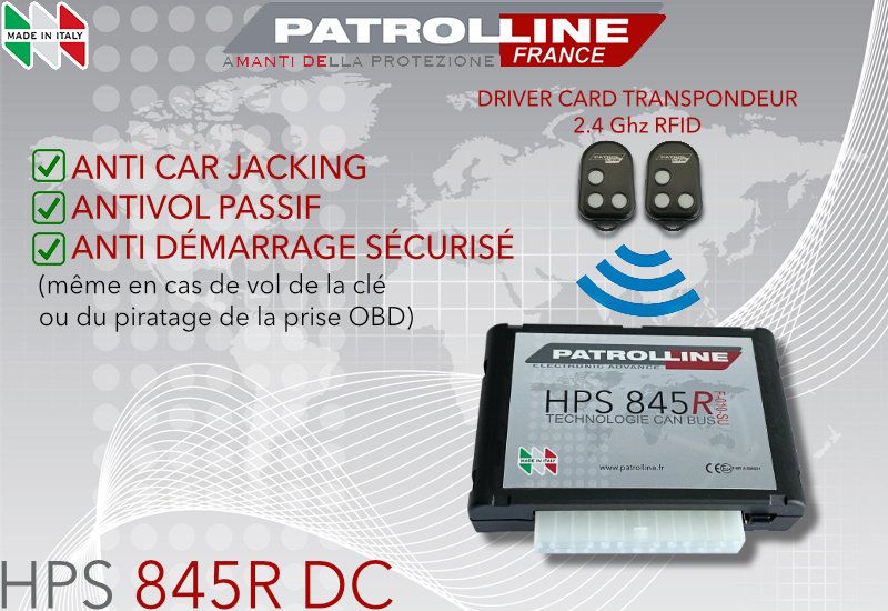 Alarme PATROLLINE HPS845R-98 avec Anti Car Jacking et sirène sans fil HPS98